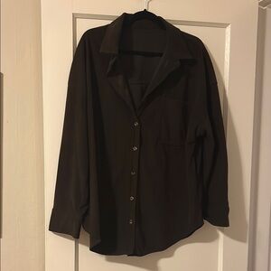 Chocolate corduroy button up EUC